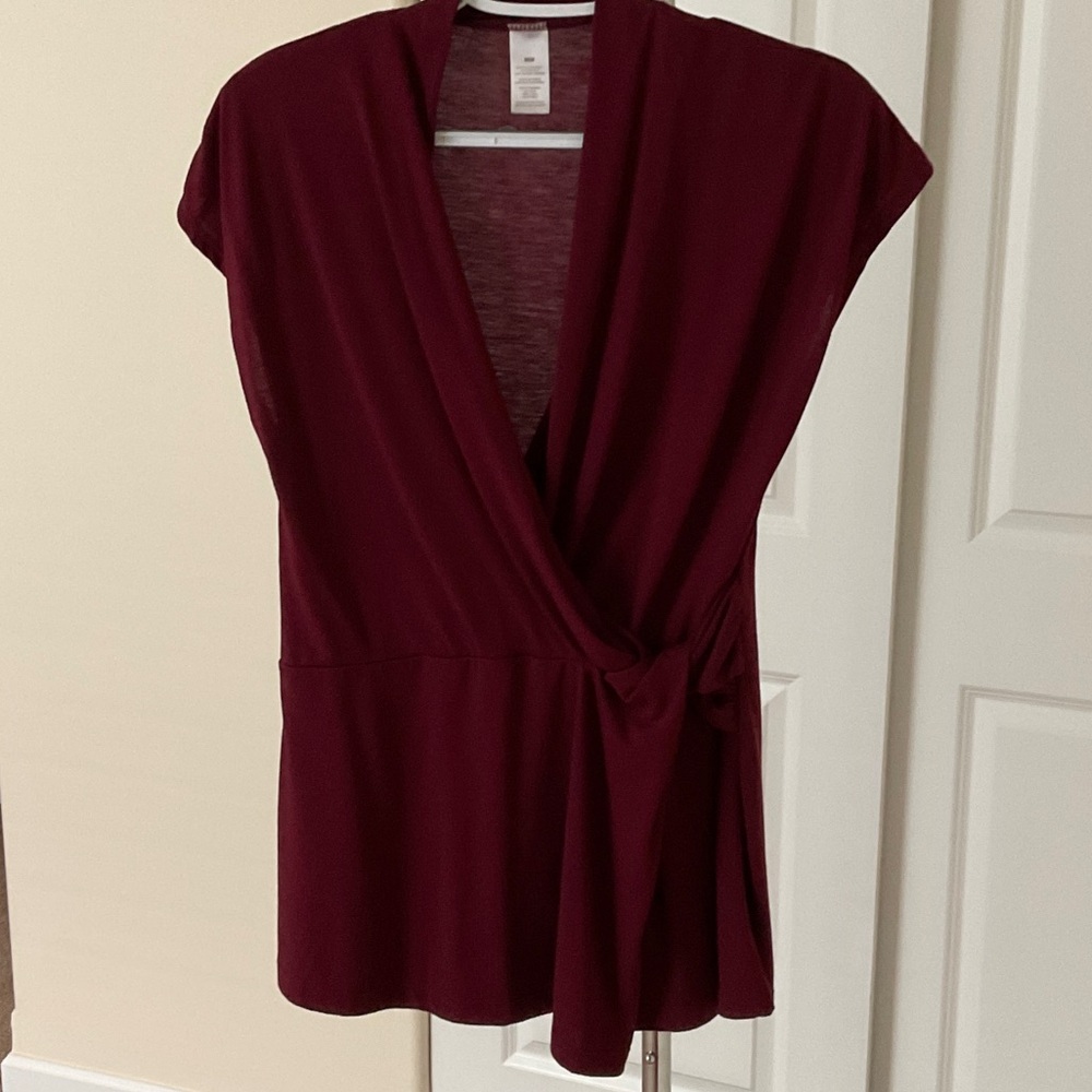 Elegant Burgundy Wrap Top